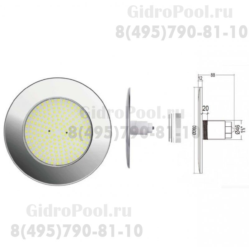 Cветильник N861, LED, белый холодный, встраиваемый, 1½