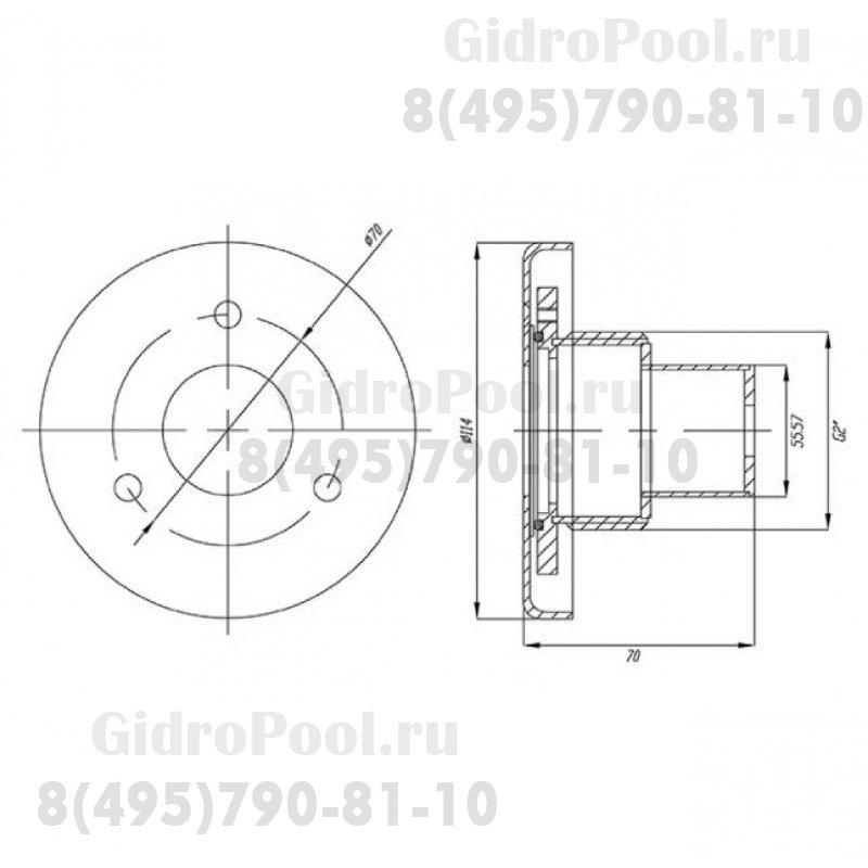Светильник светодиодный D114, 5Вт/12В, бел. свеч., нерж.сталь AISI-304, G2