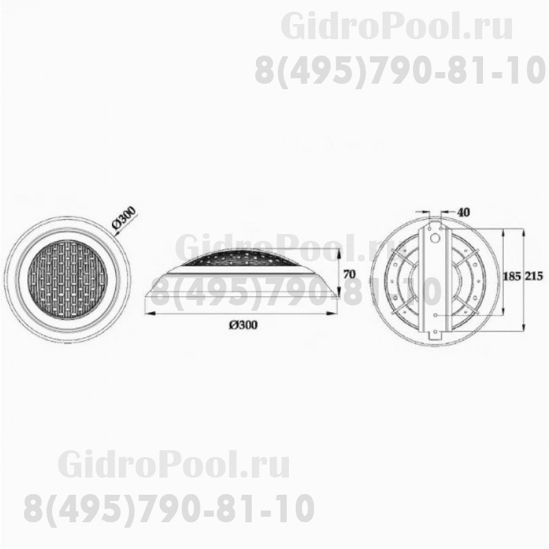 Светильник W602, LED, RGB 2 пр., накладной, бетон, 25Вт, 12В AC, AISI-304