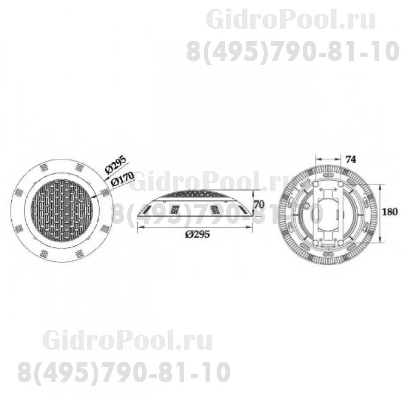 Светильник W604, LED, RGB 2 пр., накладной, бетон, 25Вт, 12В AC, ABS