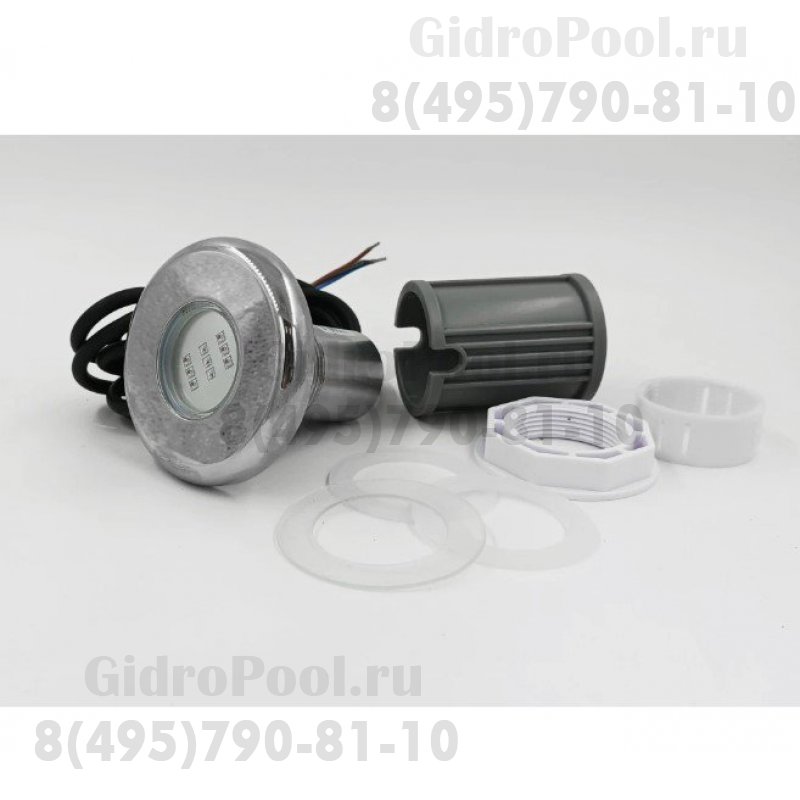 Cветильник N614, LED, RGB 2 пр, встраиваемый, гайка, 10Вт, 12В AC, AISI304
