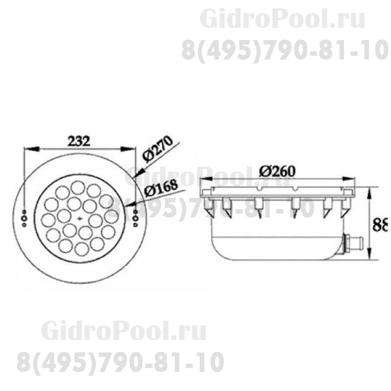 Светильник N607C, LED, белый холодный, встраиваемый, плитка, AISI304/ABS, 30Вт, 12В AC
