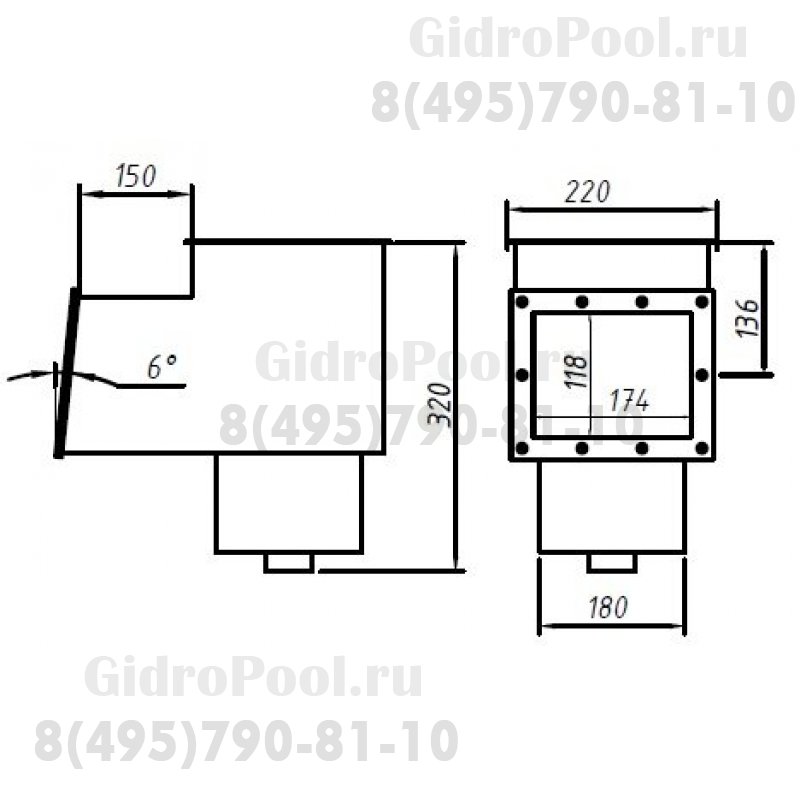 СКИММЕР ДЛЯ КОМПОЗИТНОГО БАССЕЙНА(V=15л)