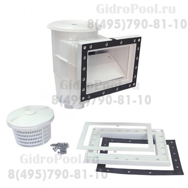 Скиммер из ABS-пластика, 17,5 л. со станд.раструбом, для сборн.бас., подкл.внутр.1½