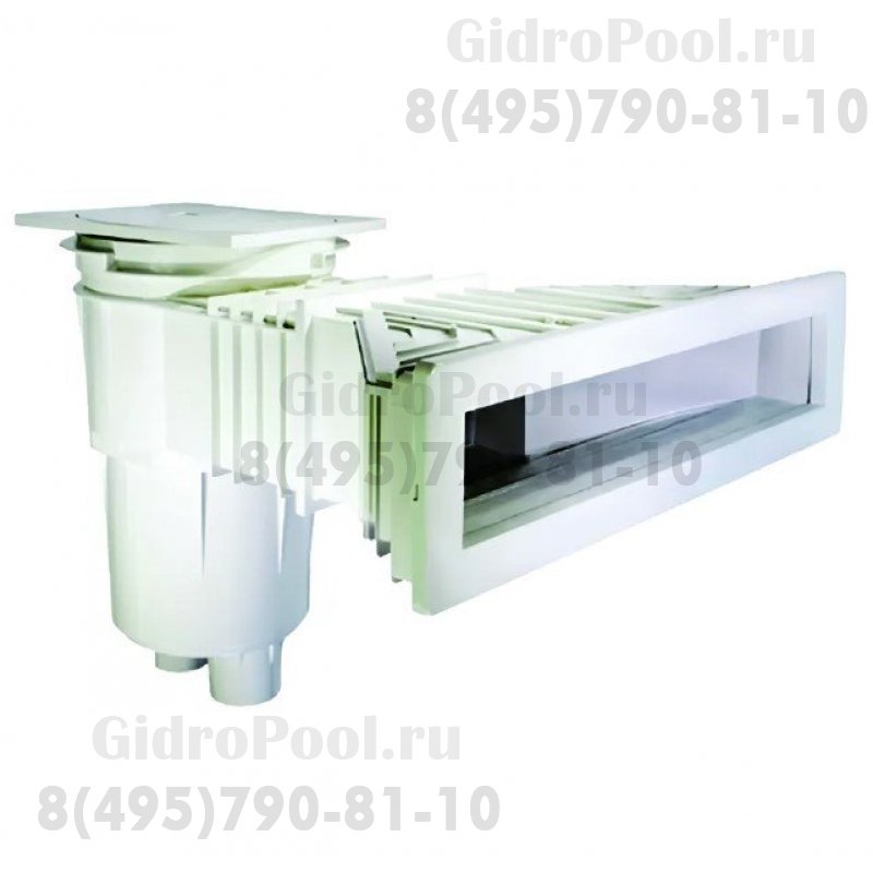 Скиммер для пленочного бассейна 15 л. c узким удлиненным растр подкл. внутр. 1½