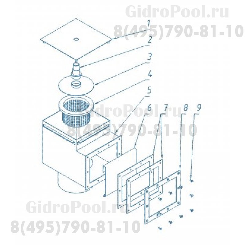 СКИММЕР УДЛИНЁННЫЙ С ПЕРЕЛИВОМ / V=15л.