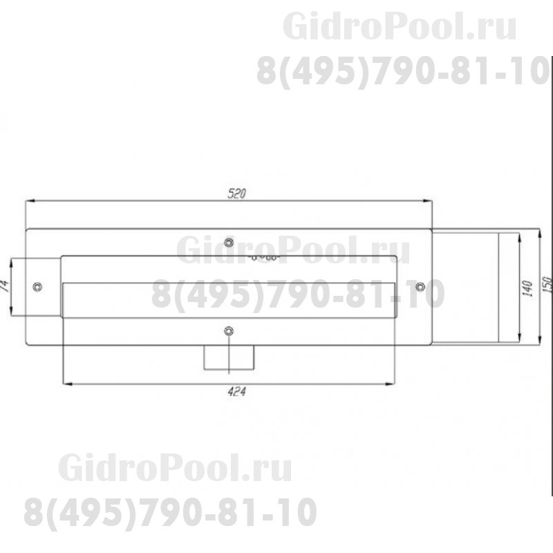Скиммер нерж. ст. AISI-304 с узкой горловиной с сист. электронного контроля уровня воды 2