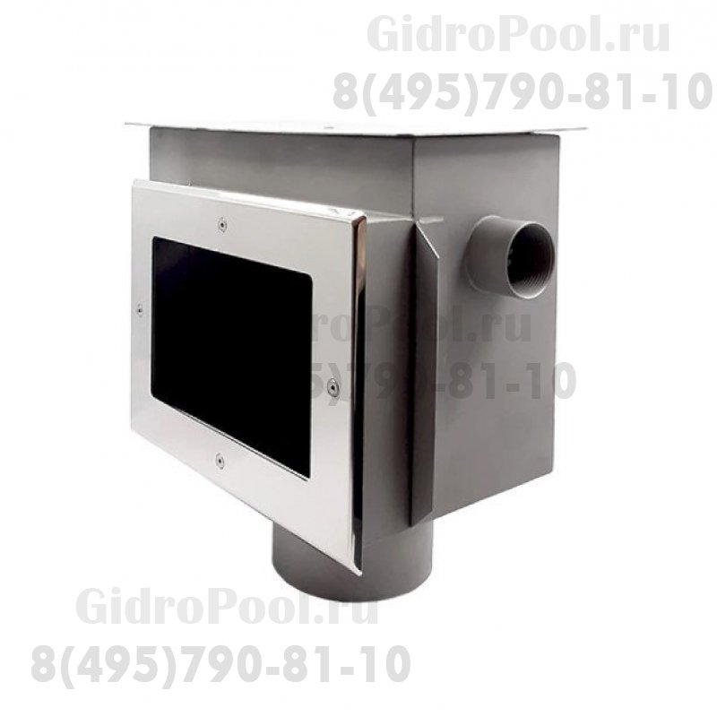 Скиммер нерж. ст. AISI-304 с камерой долива и переливным желобом подкл. внутр. 2