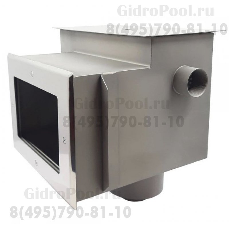 Скиммер нерж. ст. AISI-304 с удлиненной горловиной под углом 6° подкл. внутр. 2