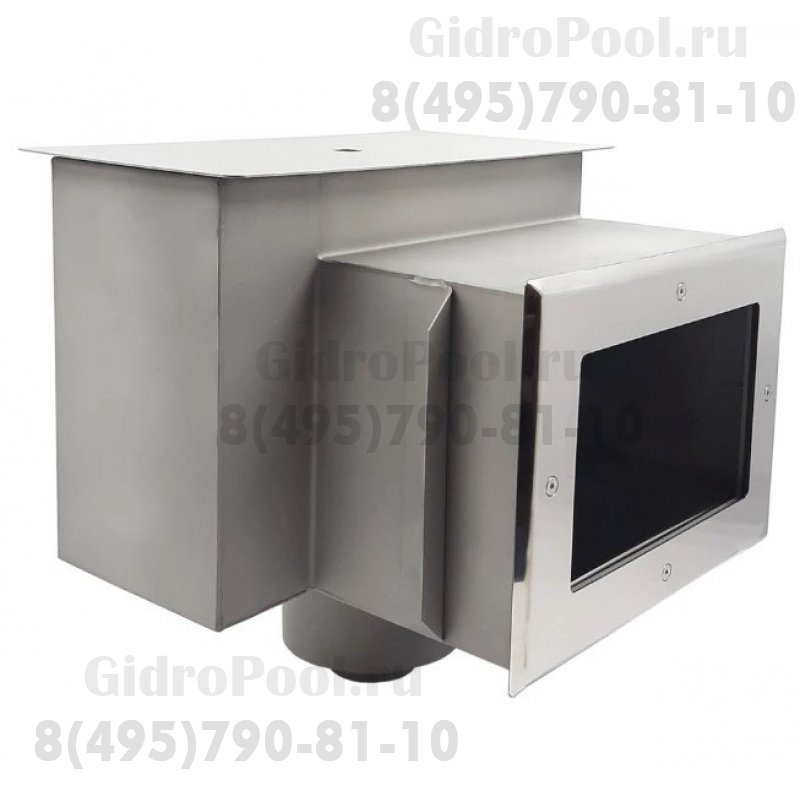 Скиммер нерж. ст. AISI-304 с удлиненной горловиной под углом 6° подкл. внутр. 2