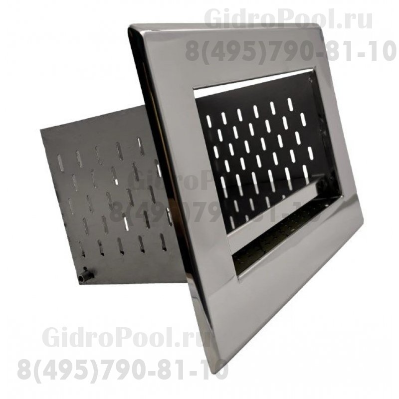 Скиммер нерж. ст. AISI-304 мини с выдвижной корзиной и камерой долива воды подкл. 2