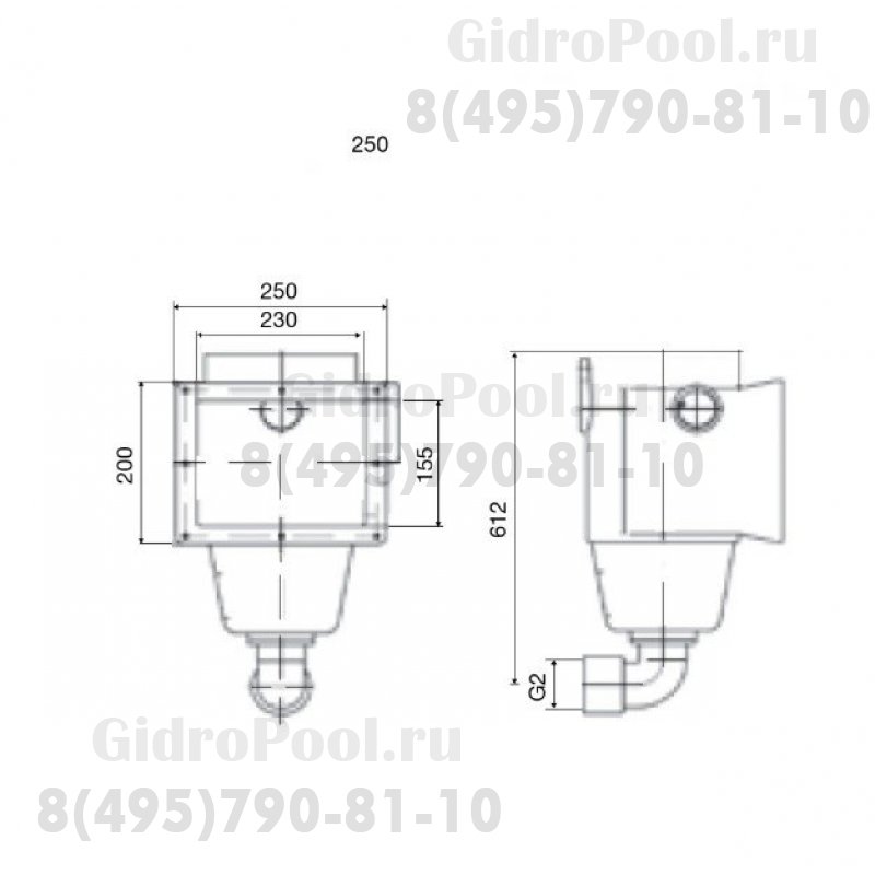 Скиммер RG-бронза подкл. внутр. 2