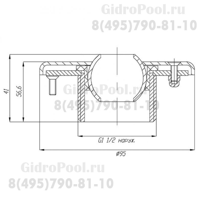 Форсунка стеновая Ø 95 (плитка) G1½