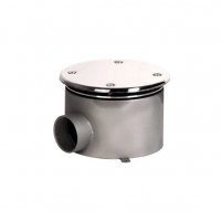 Донный слив круглый с антивихревой крышкой Ø 165х100 нерж. AISI-304 подкл. внутр. 2