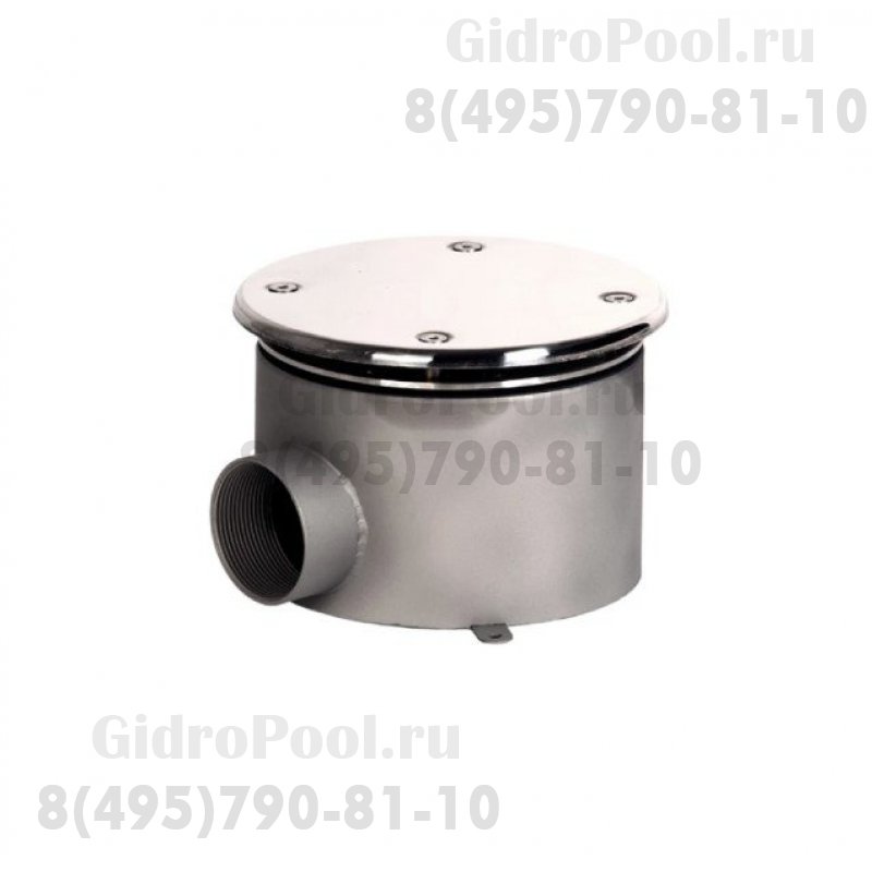 Донный слив круглый с антивихревой крышкой Ø 165х100 нерж. AISI-304 подкл. внутр. 2