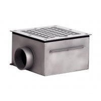 Донный слив квадратный 200х200х120 нерж. AISI-304 подкл. внутр. 2,5
