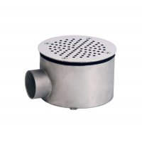 Донный слив круглый Ø 165х100 нерж. AISI-304 подкл. внутр. 2