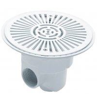 Донный слив круглый Ø 270 ABS-пластик, подкл. бок. 2