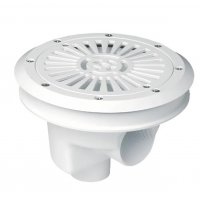 Донный слив круглый Ø 200 ABS- пластик, плоская решетка, подкл. бок. 2