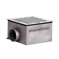Донный слив квадратный 200х200х120 нерж. AISI-304 подкл. внутр. 2,5