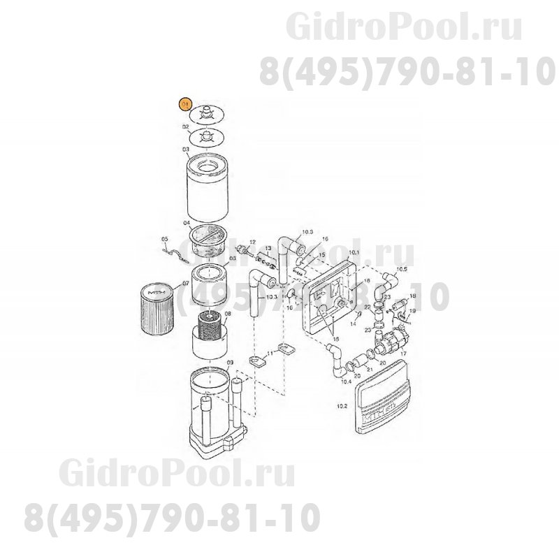 Адаптер для подводного пылесоса скиммера навесного MTH