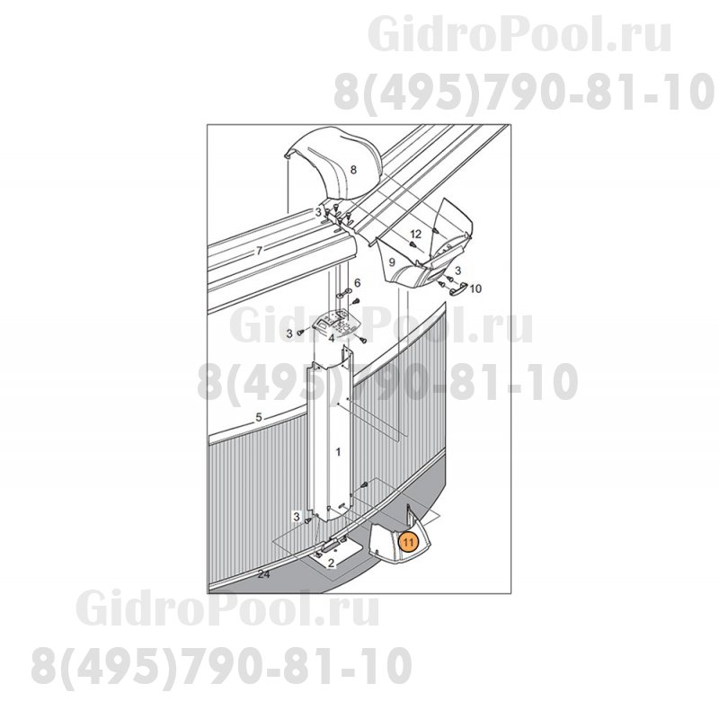 Накладка декоративная нижняя пластик (J-4000 - овал, круг) 1490522