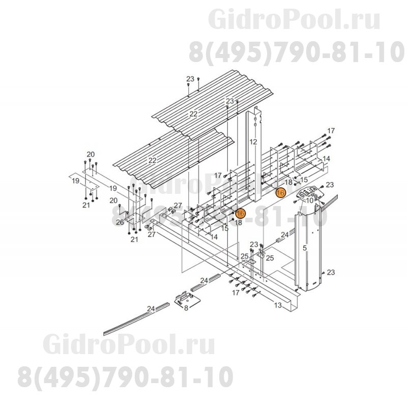 Поз. №11 - Накладка декоративная нижняя пластик (J-4000 - овал, круг)  Только для серии J4000