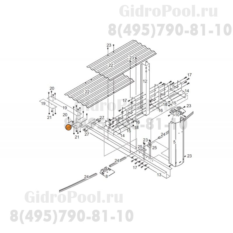 Пластина металлическая опоры стойки силовой б-на J-4000 (овал) 1320164