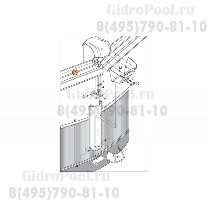 Перекладина-соединитель верхних пластин-фиксаторов б-на J-4000 (10х5,5) 1450833/TL10053