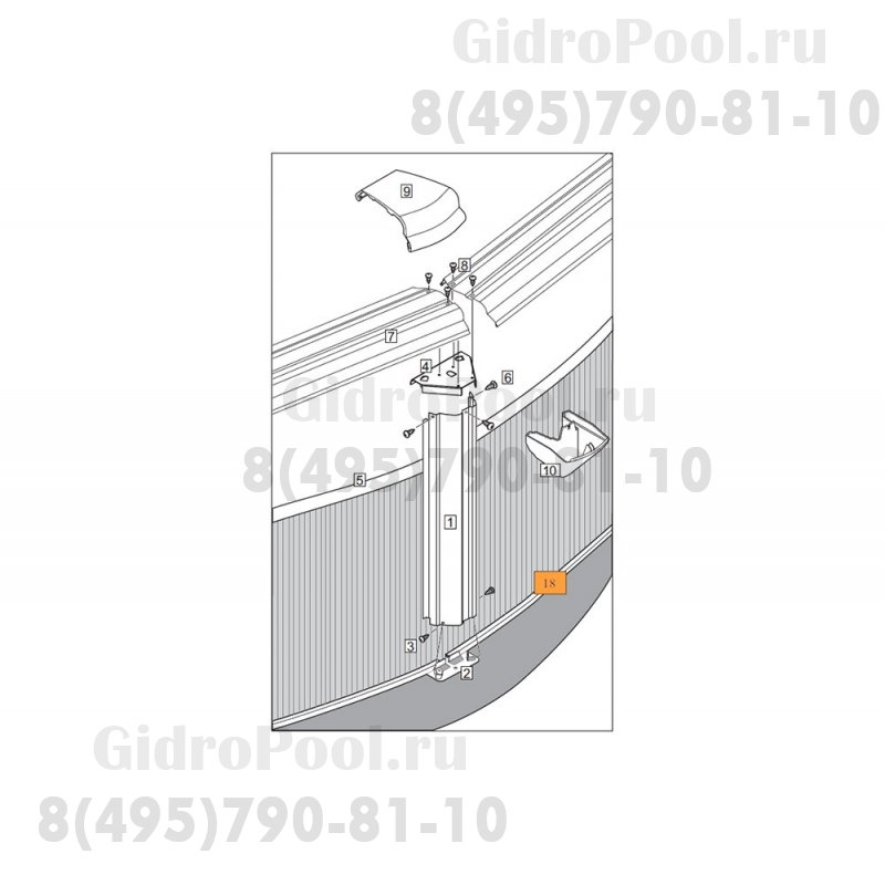 Нижн.направл.каркаса круглой части бас.Эсприт,Эсприт-Биг(круг д.3,6; овал 5,5х3,7; 7,3х3,7)1460048
