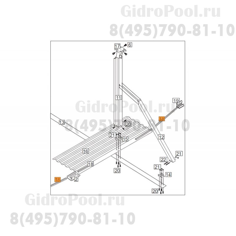 Нижн.направл.каркаса круглой части бас.Эсприт,Эсприт-Биг(круг д.3,6; овал 5,5х3,7; 7,3х3,7)1460048