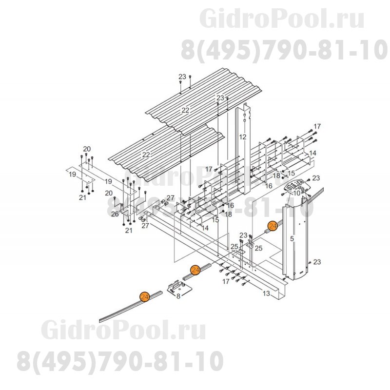 Нижняя направляющая каркаса бас. (Гибралтар 10х5,5; 5,5х3,6; 5,5 круг) 1460031