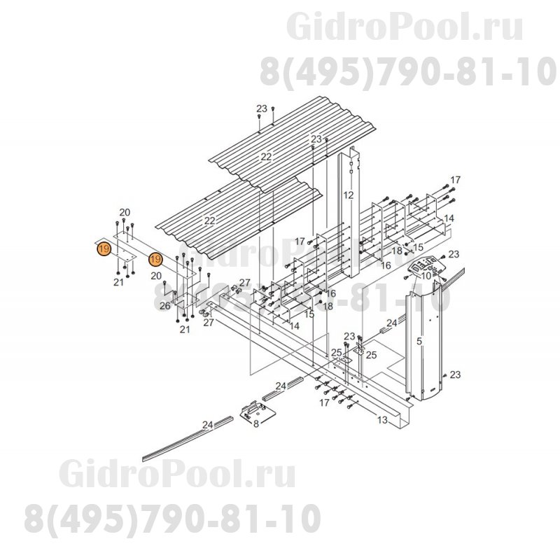 Пластина-соединитель металлических опор стоек силовых (J 4000 5,5х3,7; 7,3х3,7) (1510139)