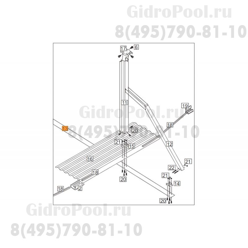 Пластина металлическая опоры стойки силовой (Эсприт-биг - овал) 1510132