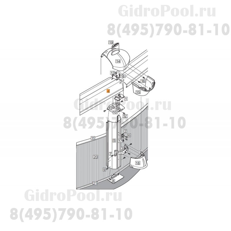 Рейка перил косая (Гибралтар J-5000овал 5,5х3,7) 1450535