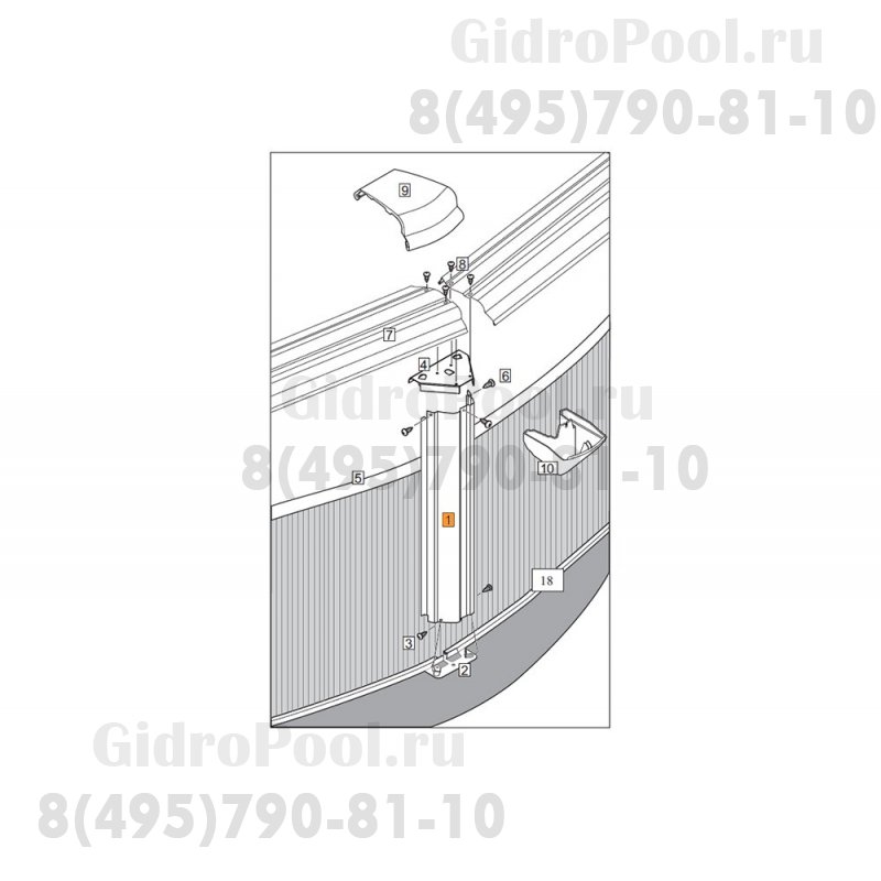 Стойка вертикальная боковая (Эсприт-Биг - овал - №1 (н.о.)) 1440329/CL10000