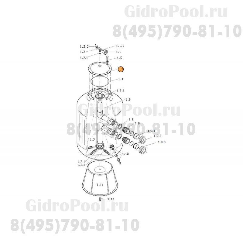 Крышка бочки фильтра Cristall (универсальная) Behncke (80700045)