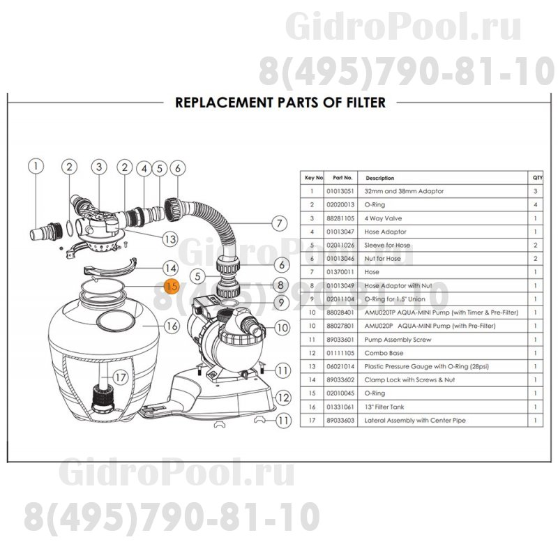 Прокладка-кольцо фланца бочки фильтра FSU Emaux (02010045)