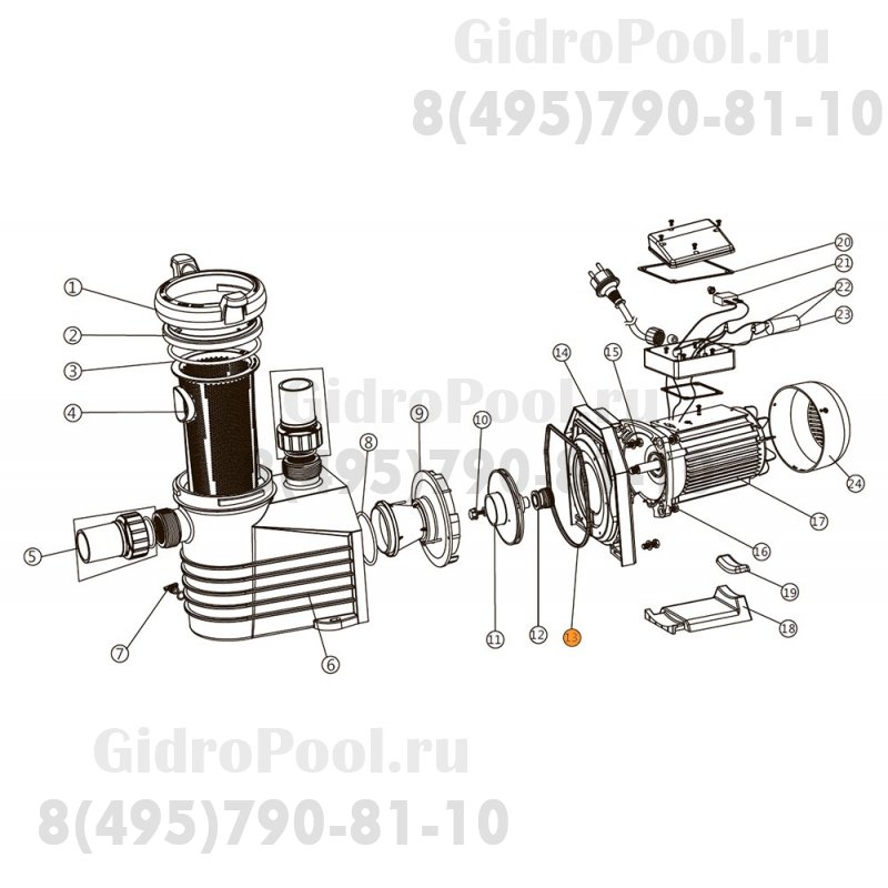 Прокладка крышки задней (фланца) насоса E-Turbo Emaux 111990019