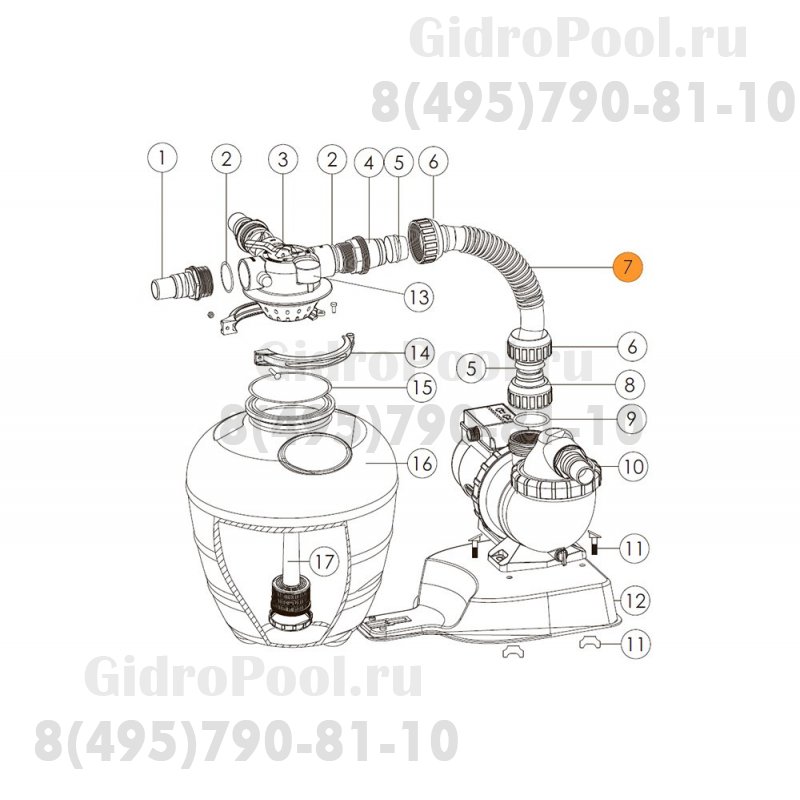 Шланг фильтровальной установки FSU-8PT Emaux (01370011)