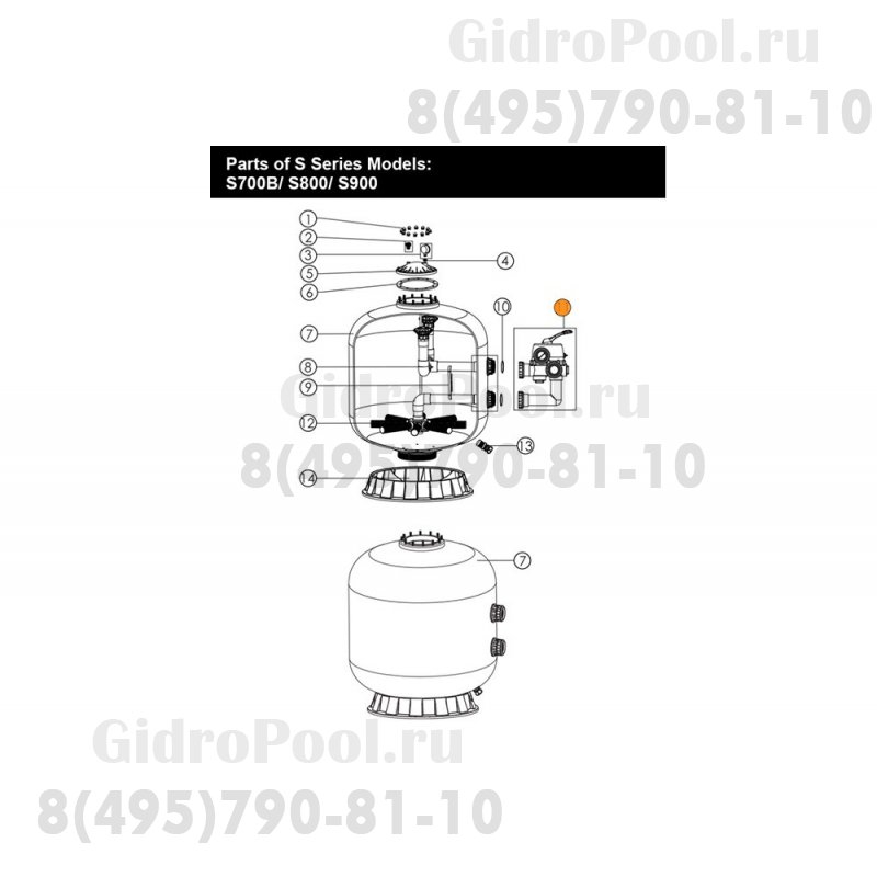 Вентиль 6-ти поз. (боковой 2