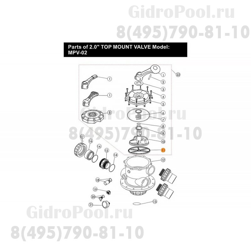Прокладка переключения режимов (фигурная) 6-ти поз. вентиля (2
