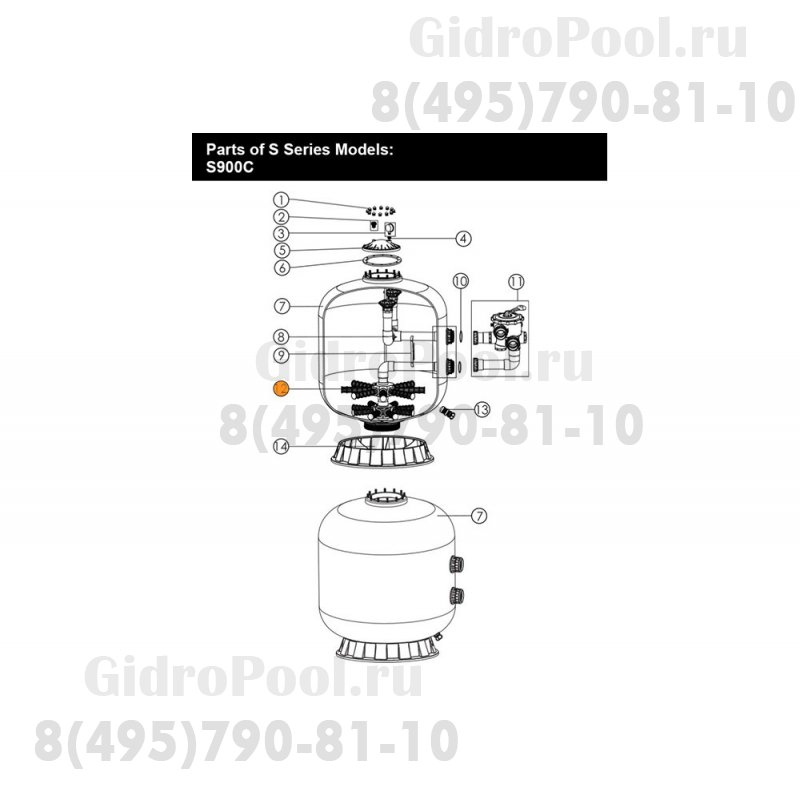 Сепаратор 233 мм фильтра S900 Emaux (01172011)
