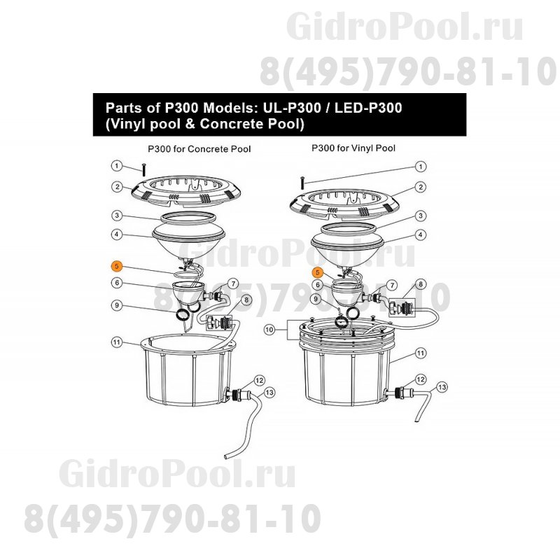 Прокладка-кольцо уплотнительная (силиконовая) прожектора Emaux UL-P300 (Opus) (02021001)