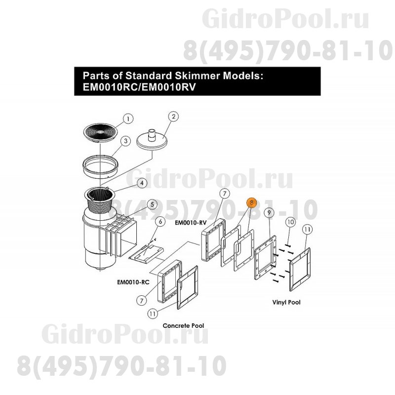 Прокладка фланца резиновая для скиммера Emaux EM0010V (02021042)