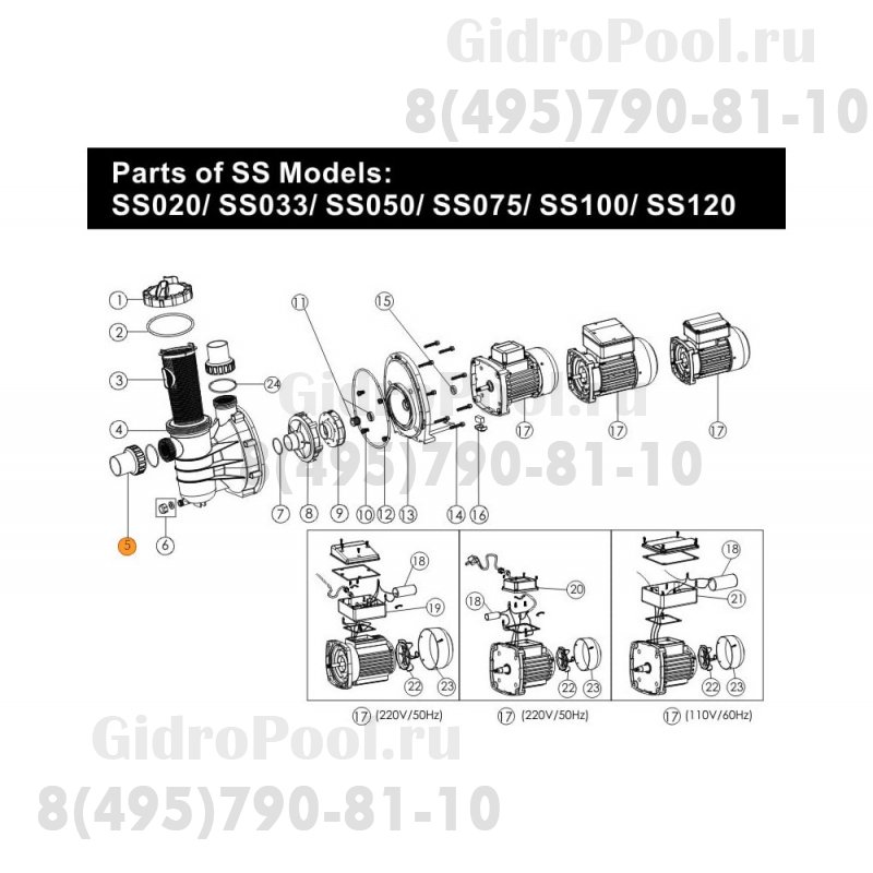 Гайка муфты разъемной насоса SS и вентиля 1 1/2 с адаптером (без прокладки) Emaux (89280105)