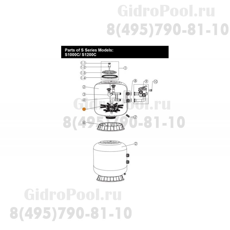 Сепаратор 129 мм 233 мм фильтра S1200 Emaux (89010614/ Е010308)