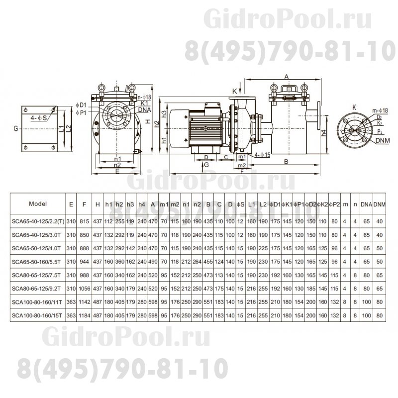 Насос нерж.ст. (5,5кВт 380B 60 м3/ч h 20м в.ст.) Mayer Schwimmbad LX SCA65-50-160/5.5T