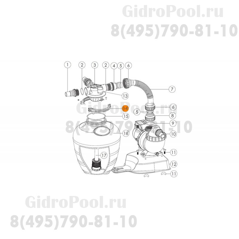 Хомут фланца бочки фильтра FSU Emaux (089033602)