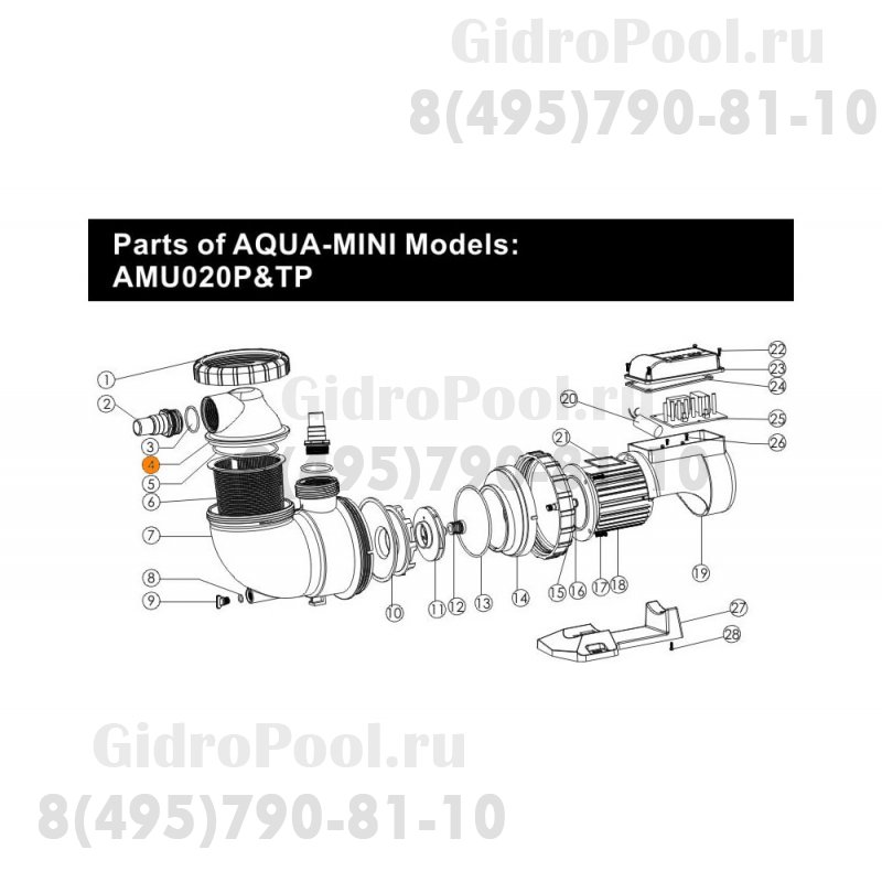 Крышка префильтра насоса AQUA-MINI Emaux (01041045)
